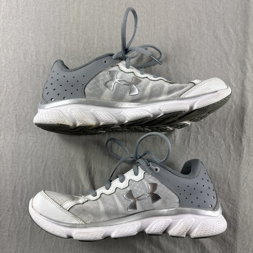 Under Armour Womens 8 Micro G Assert 6 Running Shoes Sneakers White 1266252-100